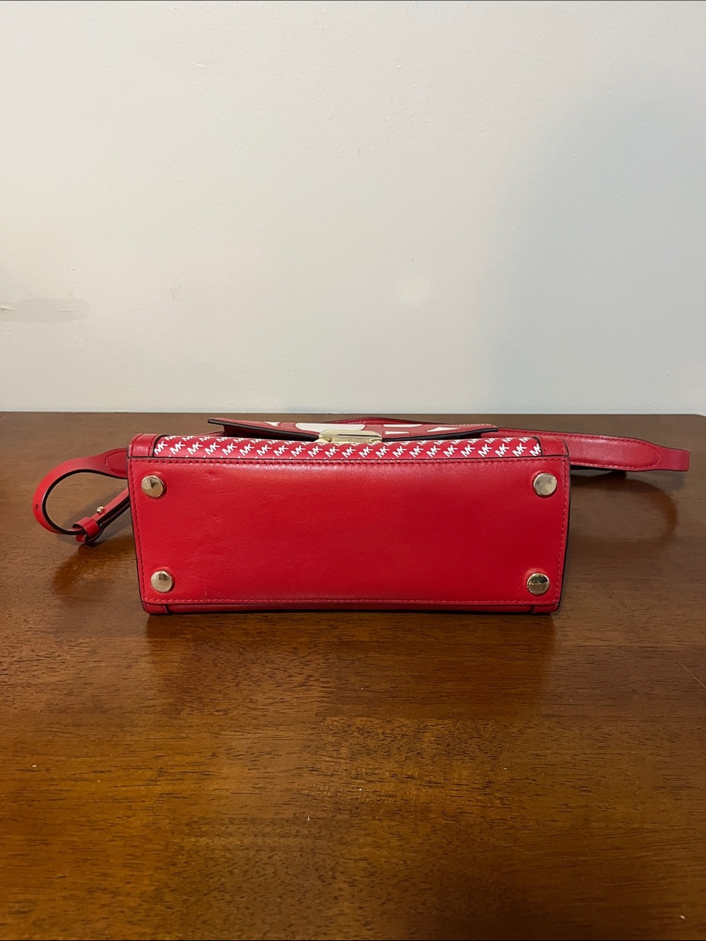 Michael Kors Red and White Logo Top-Handle Satchel - Picture 8 of 8
